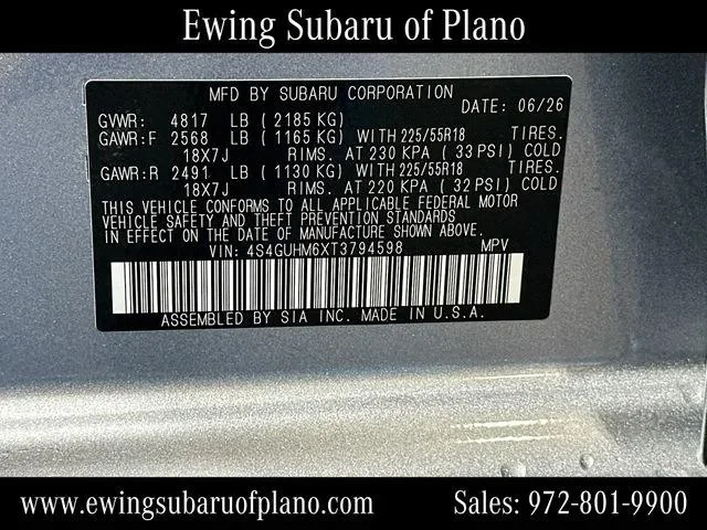 New 2026 ICE SILVER METALLIC Subaru Limited image 64