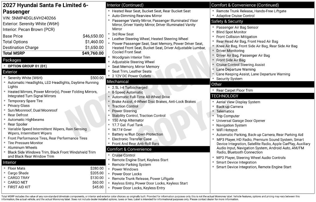 New 2027 White Hyundai Limited image 5
