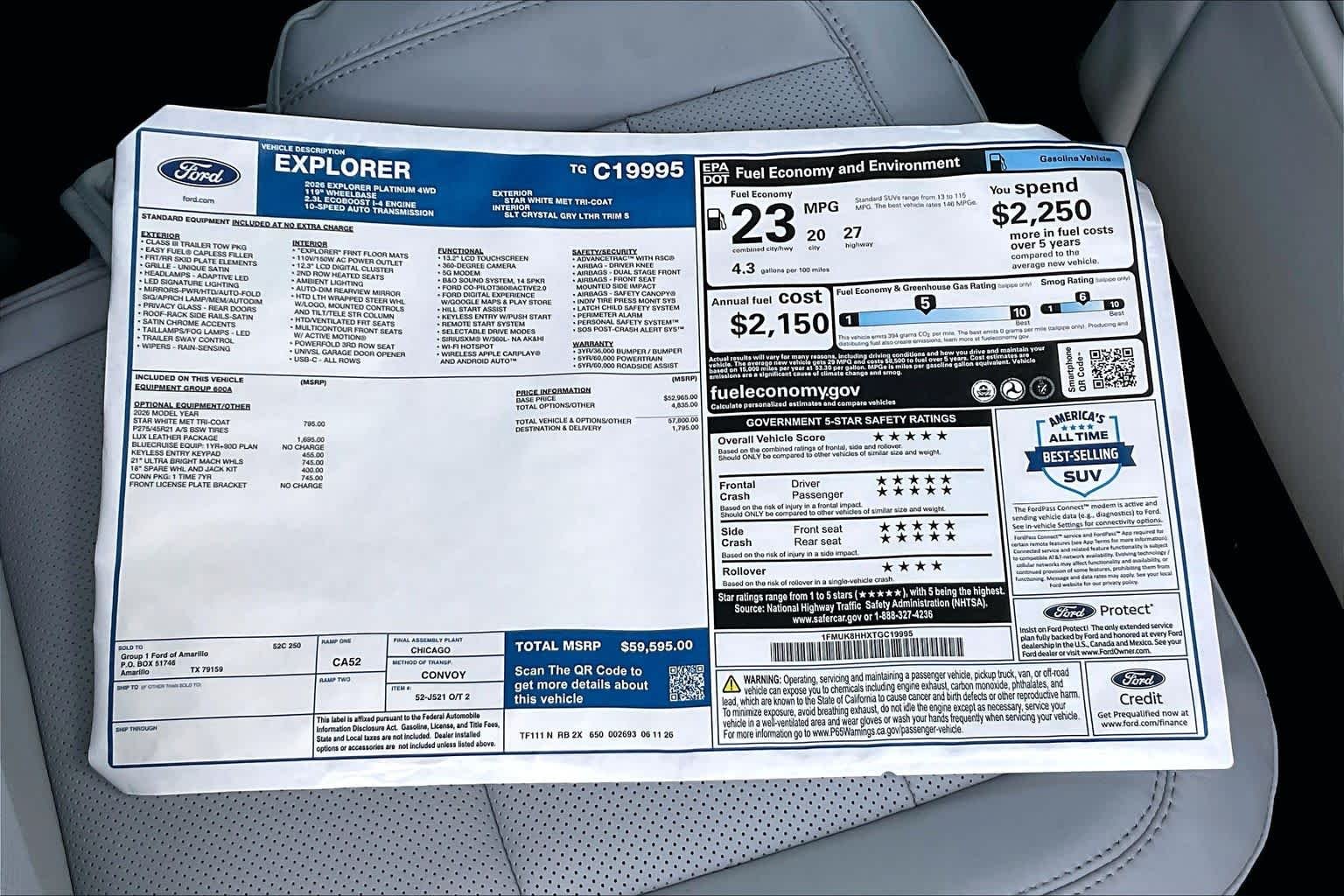 New 2026 Star White Metallic Tri-Coat Ford Platinum™ image 20