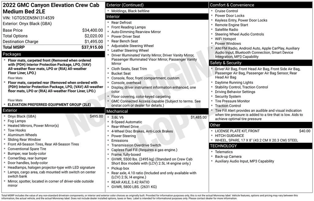 2022 GMC Canyon 2WD Elevation Crew Cab Short Box's photo