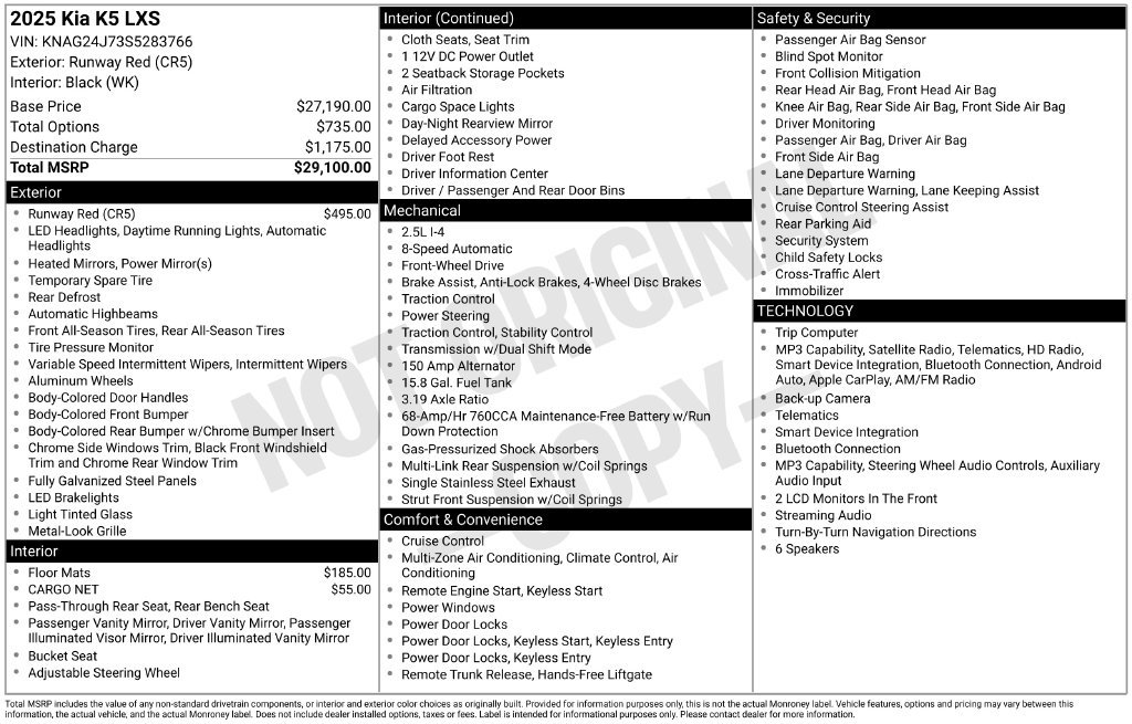 Used 2025 Red Kia LXS image 24