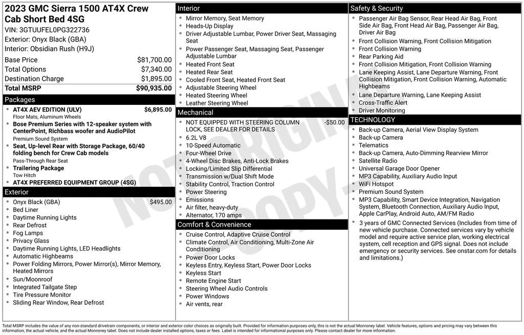 Used 2023 ONYX BLACK GMC AT4X image 4