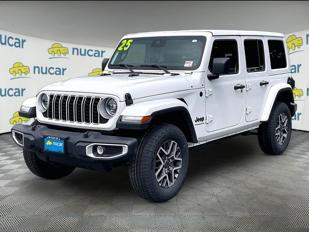 Used 2025 Bright White Clearcoat Jeep Sahara image 3