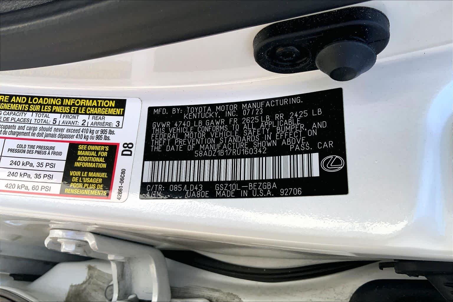 Certified Used 2024 Eminent White Pearl Lexus  image 37