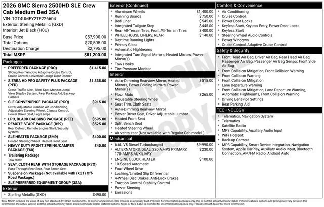New 2026 Sterling Metallic GMC SLE image 30