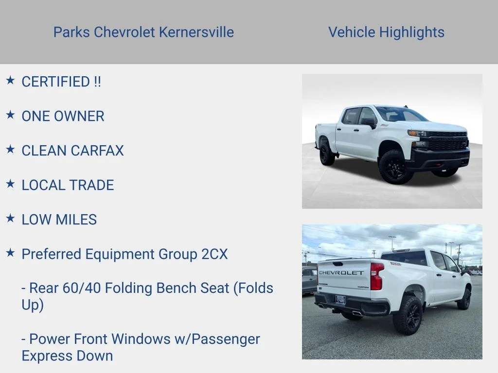 Used 2021 White Chevrolet Custom Trail Boss image 6