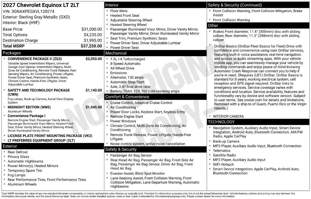 New 2027 Sterling Gray Metallic Chevrolet LT image 37