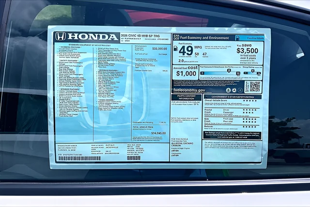 New 2026 Platinum White Pearl Honda 2WD Sport Touring Hybrid image 21