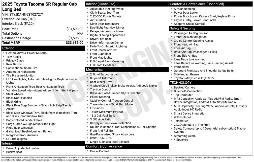 Used 2025 White Toyota SR image 16