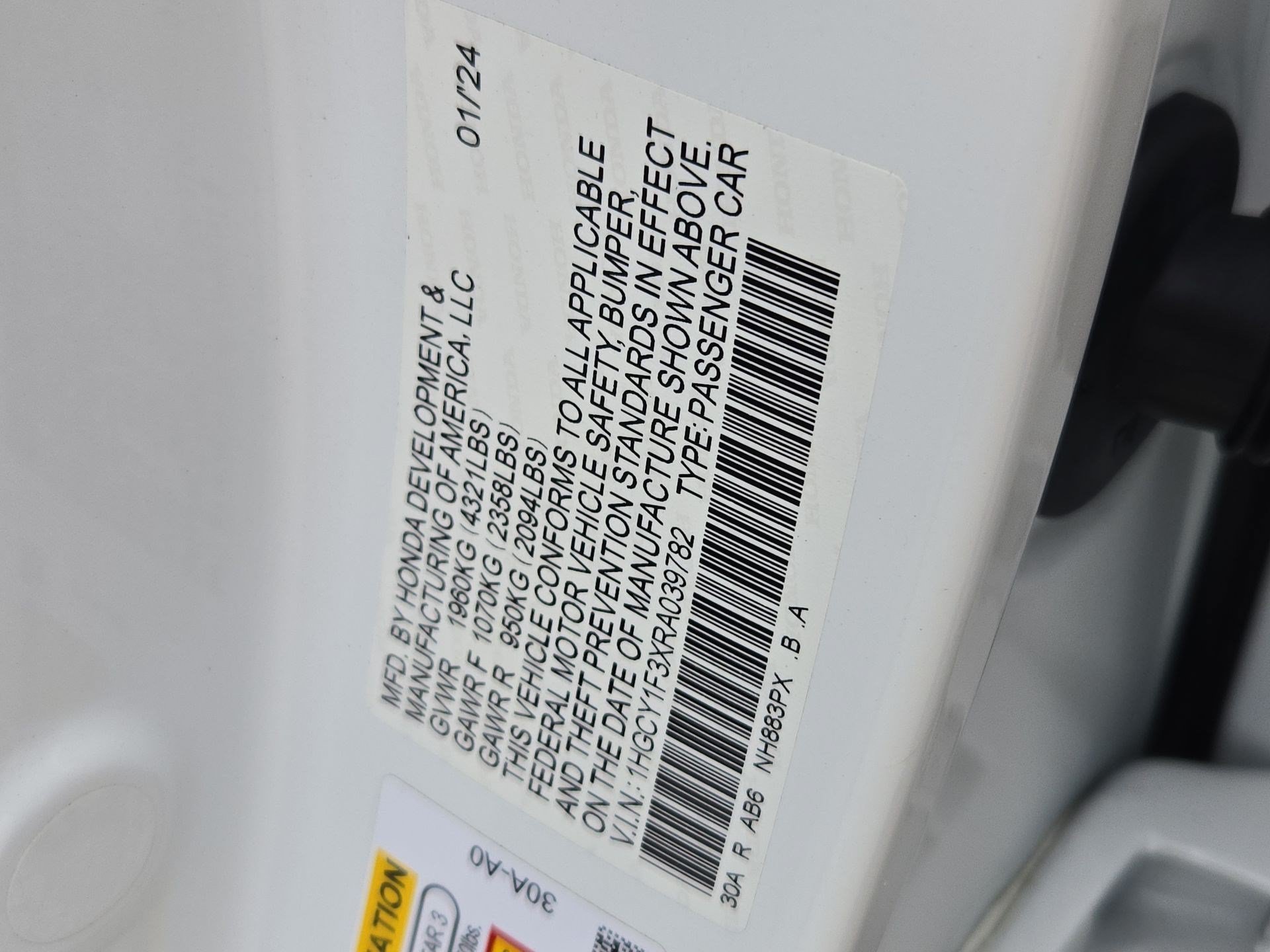Used 2024 White Honda EX image 34