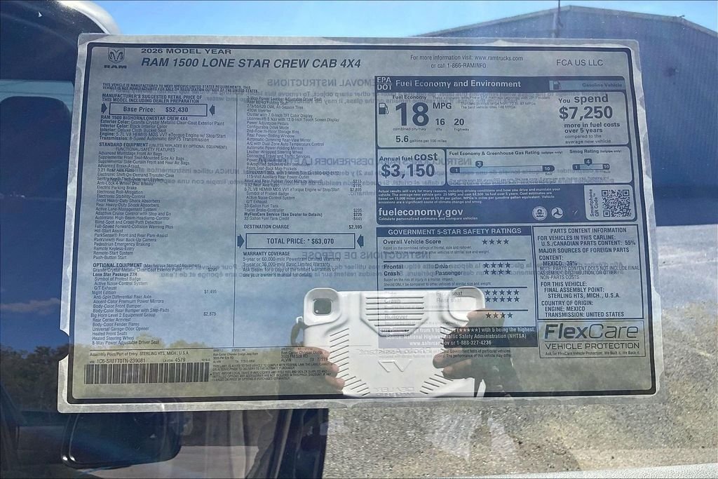New 2026 Ram 1500 Big Horn/Lone Star 4D Crew Cab