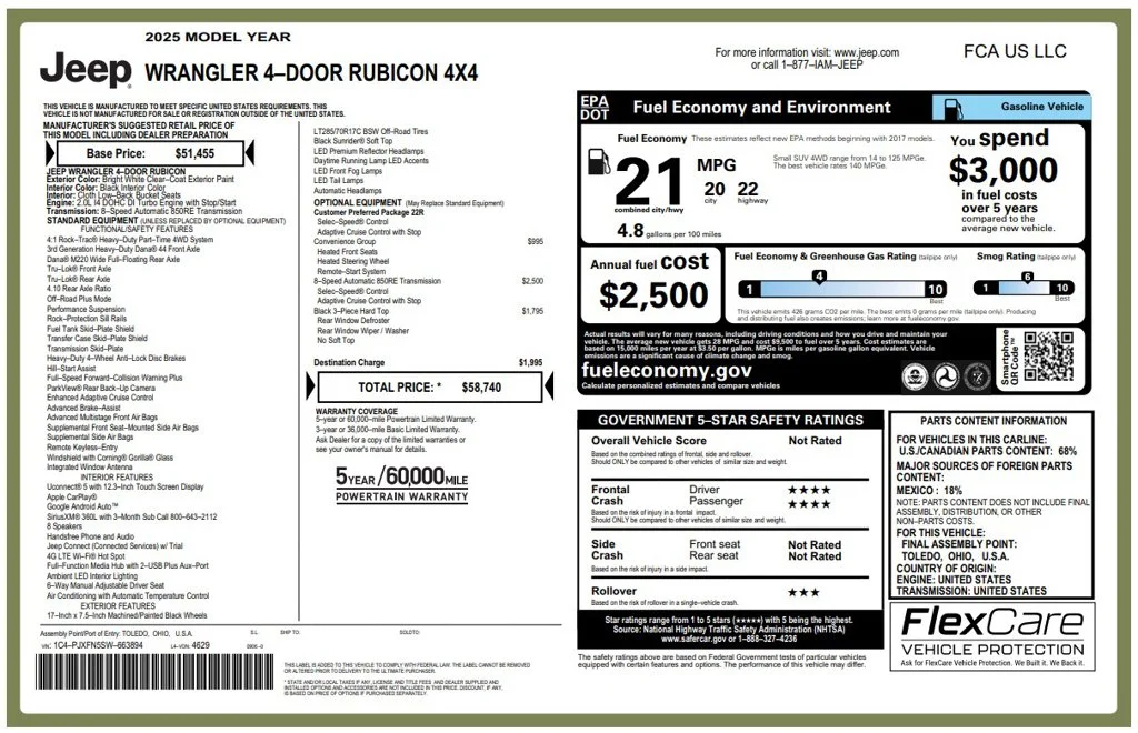 Certified Used 2025 White Jeep Rubicon image 2