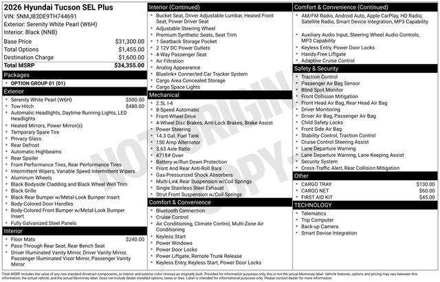 New 2026 White Hyundai SEL Plus FWD image 37