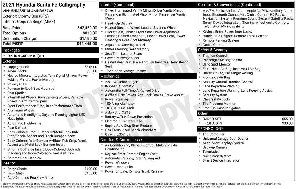 Certified Used 2021 Blue Hyundai Calligraphy image 6