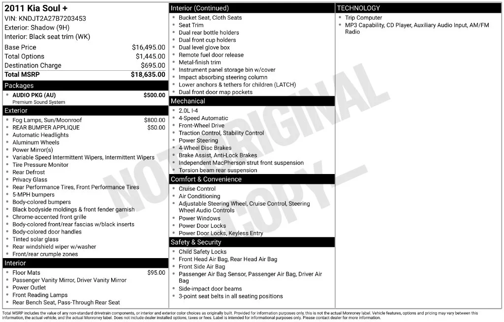 Used 2011 Kia Soul Base with VIN KNDJT2A27B7203453 for sale in Elk River, Minnesota