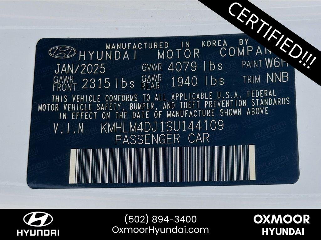 Certified Used 2025 Serenity White Hyundai SEL Sport image 30