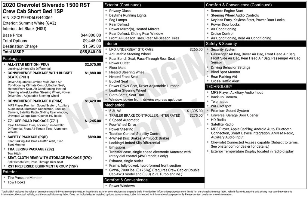 Used 2020 White Chevrolet RST image 2