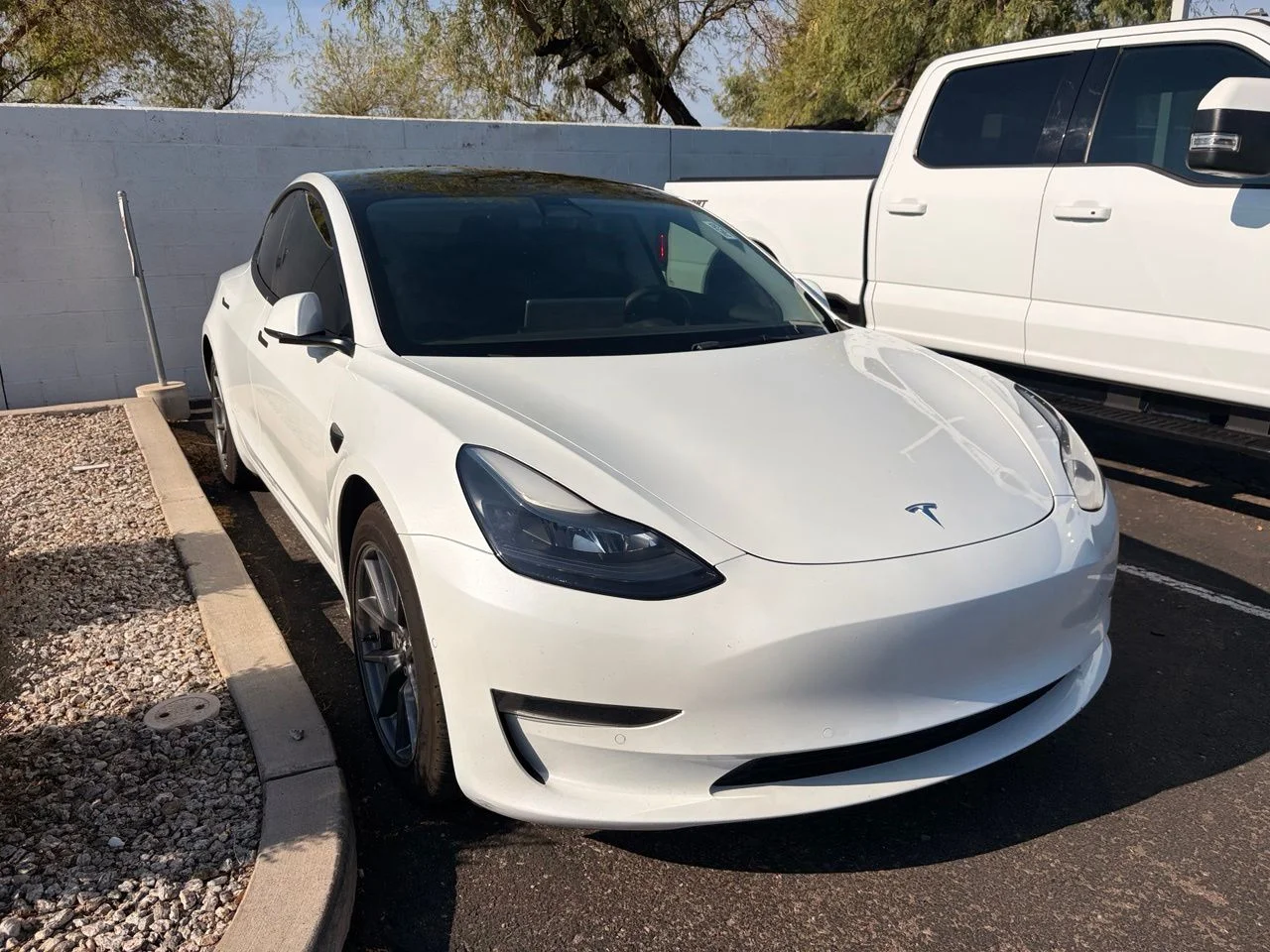 Used 2021 Pearl White Multi-Coat Tesla Standard Range Plus image 3