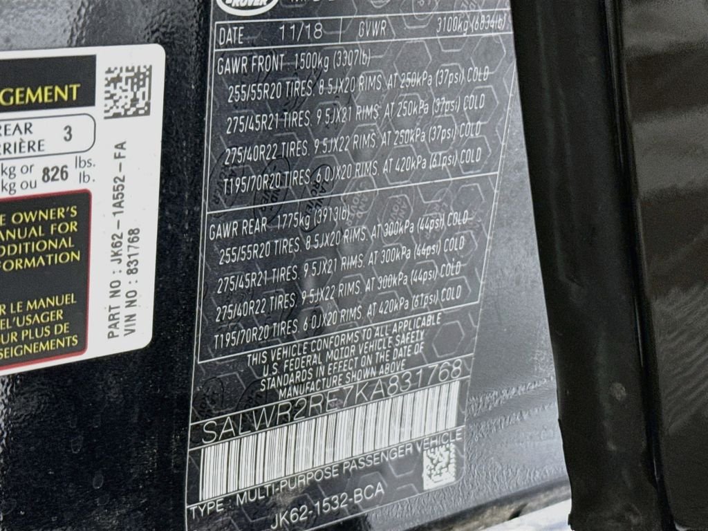 Certified Used 2019 Black Land Rover Supercharged image 35