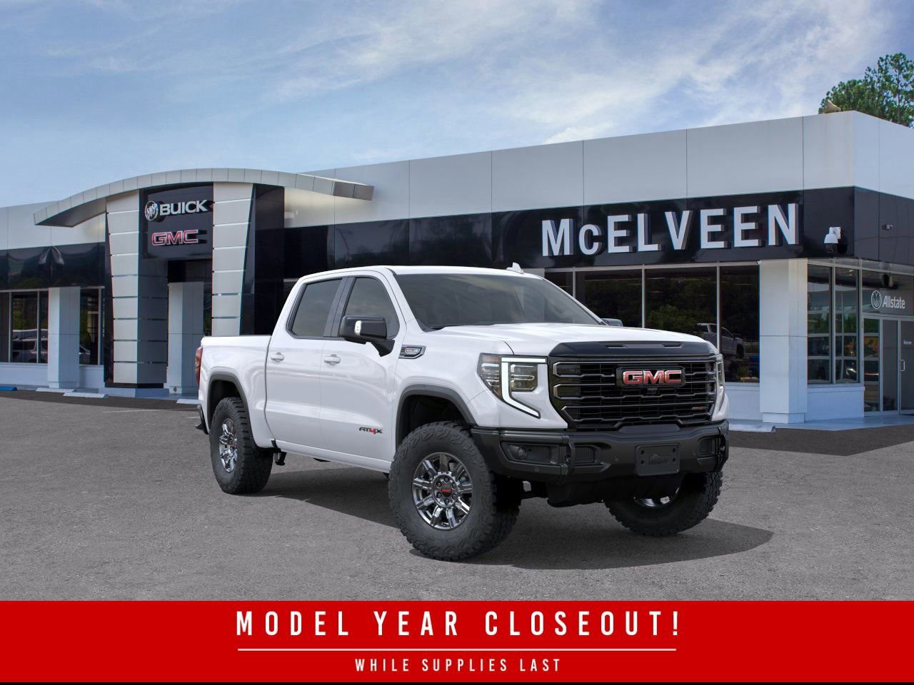 Summit White 2025 GMC Sierra 1500 AT4X Crew Cab 4WD Pickup Truck Four-Wheel Drive