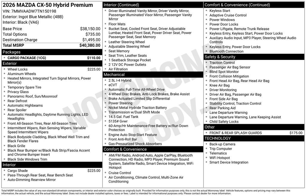 Certified Used 2026 Blue Metallic Mazda Premium image 5