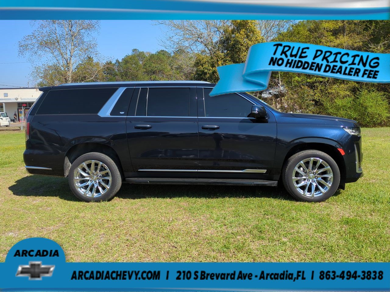Used 2023 Dark Moon Blue Metallic Cadillac 4WD Premium Luxury image 3
