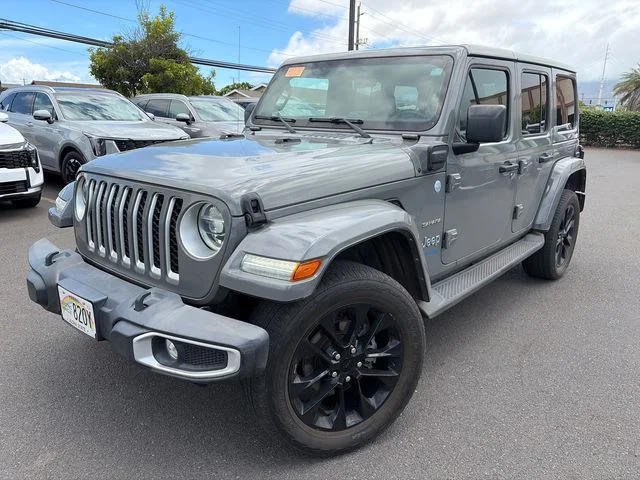 Used 2021 Gray Jeep Unlimited Sahara 4xe image 2