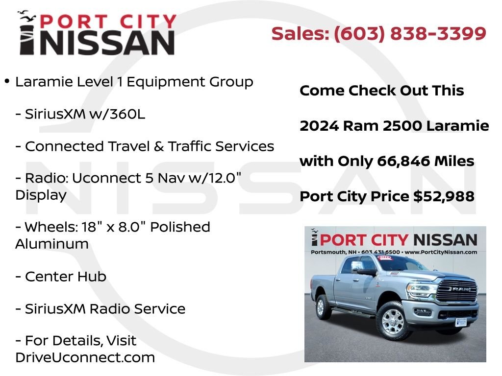 Used 2024 Billet Silver Metallic Ram Laramie level 1 w/safety group & cummins 6.7l diesel image 39