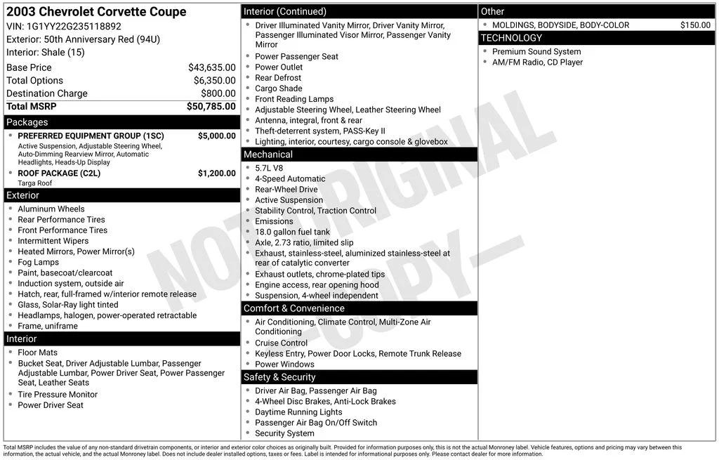 Used 2003 Red Chevrolet Base image 6