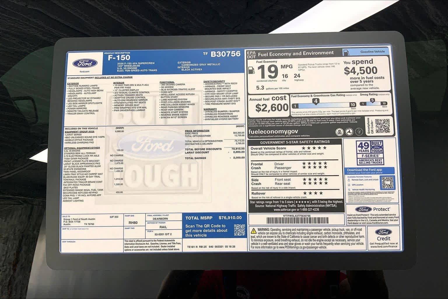 New 2026 Carbonized Gray Metallic Ford Lariat® image 21