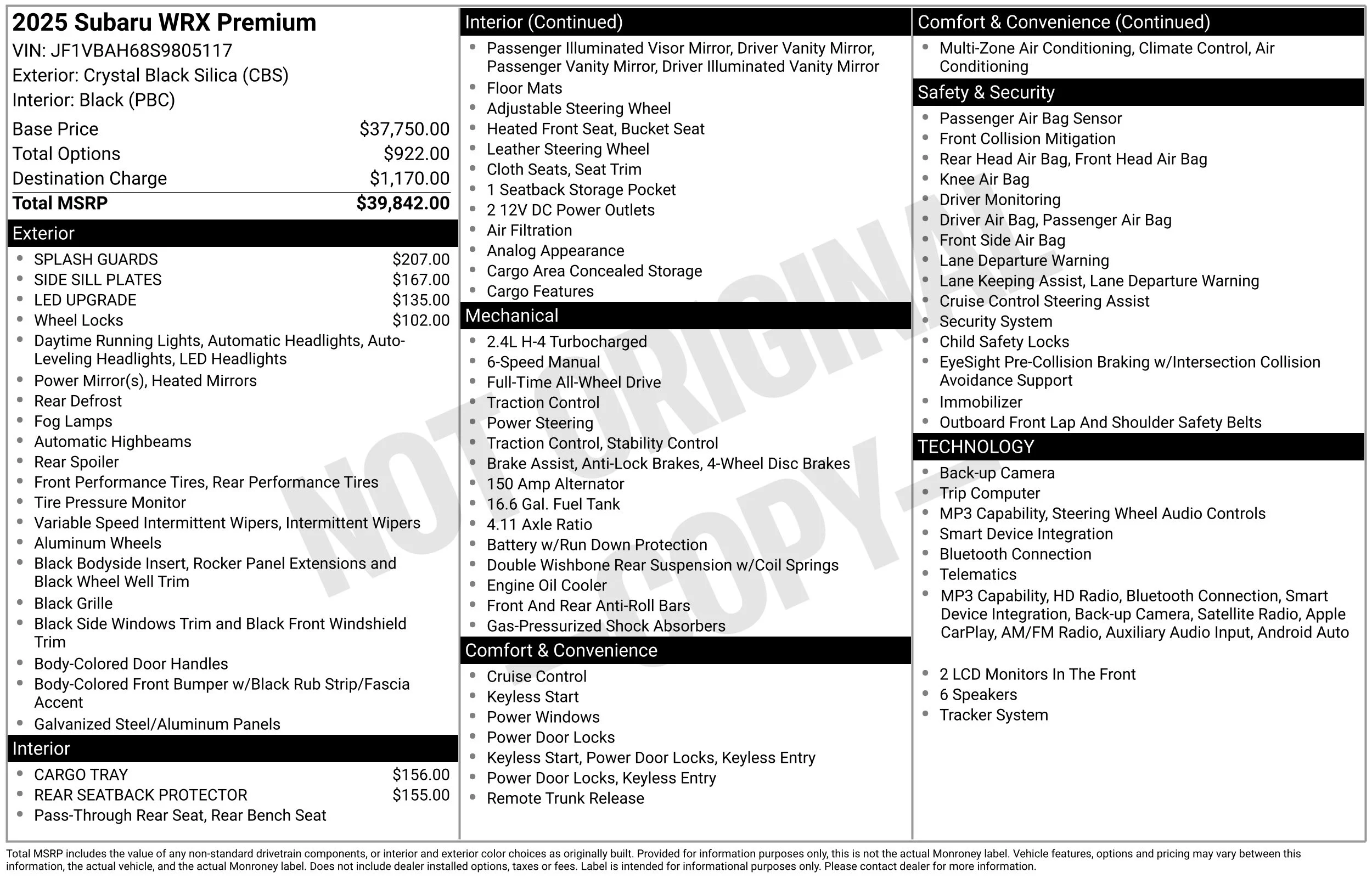Used 2025 Black Subaru Premium image 6