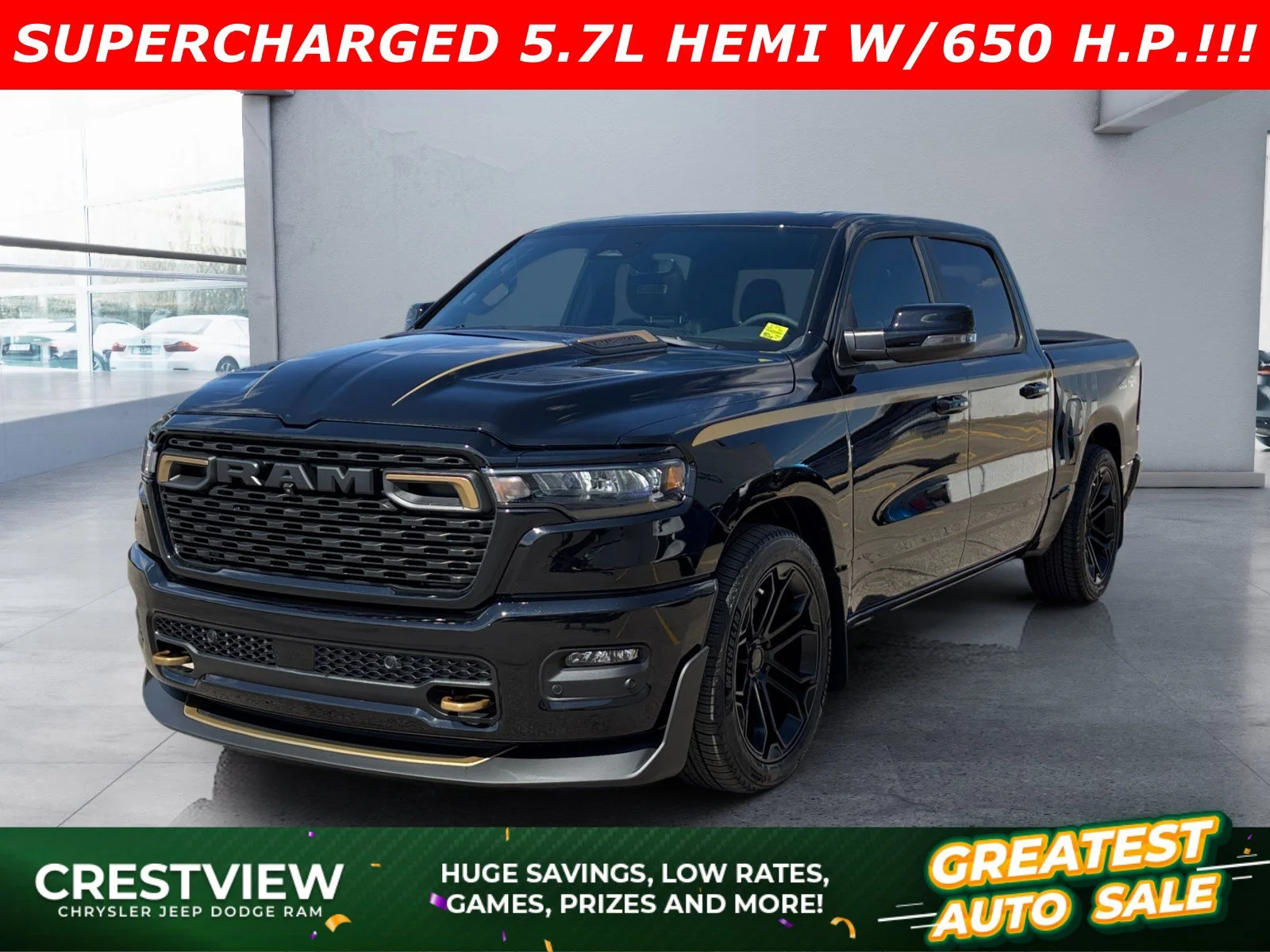 New 2026 Diamond Black Crystal Pearl Ram Sport DC 650 image 1