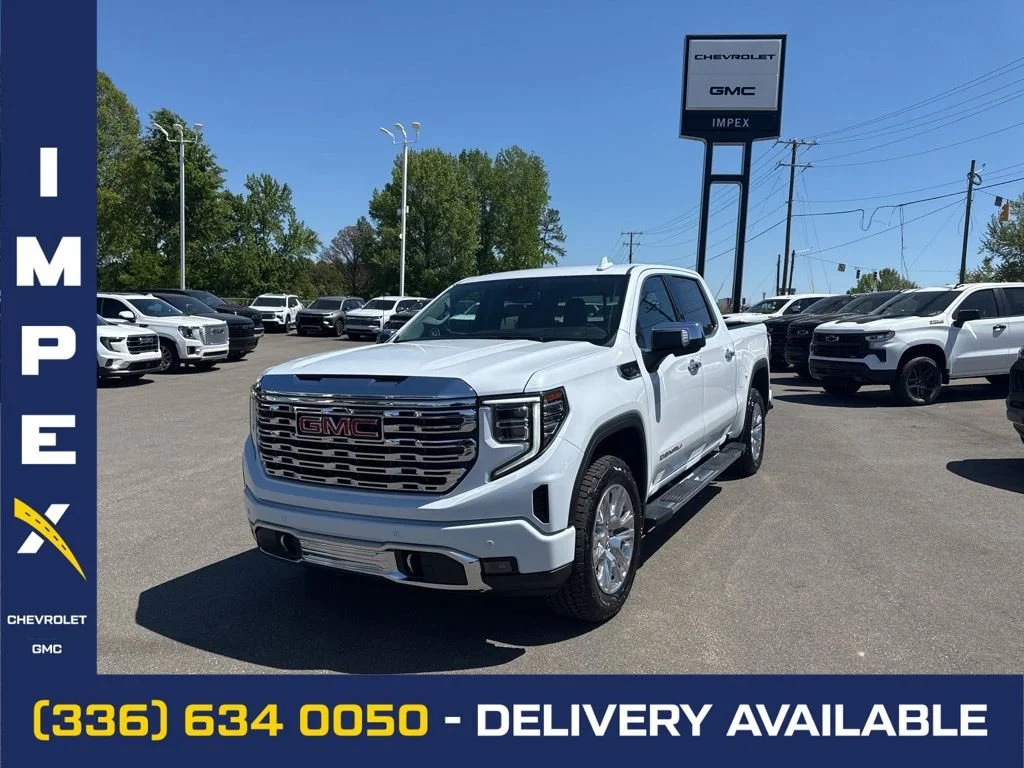 Glacier White Tricoat 2026 GMC Sierra 1500 Denali Crew Cab 4WD Pickup Truck Four-Wheel Drive
