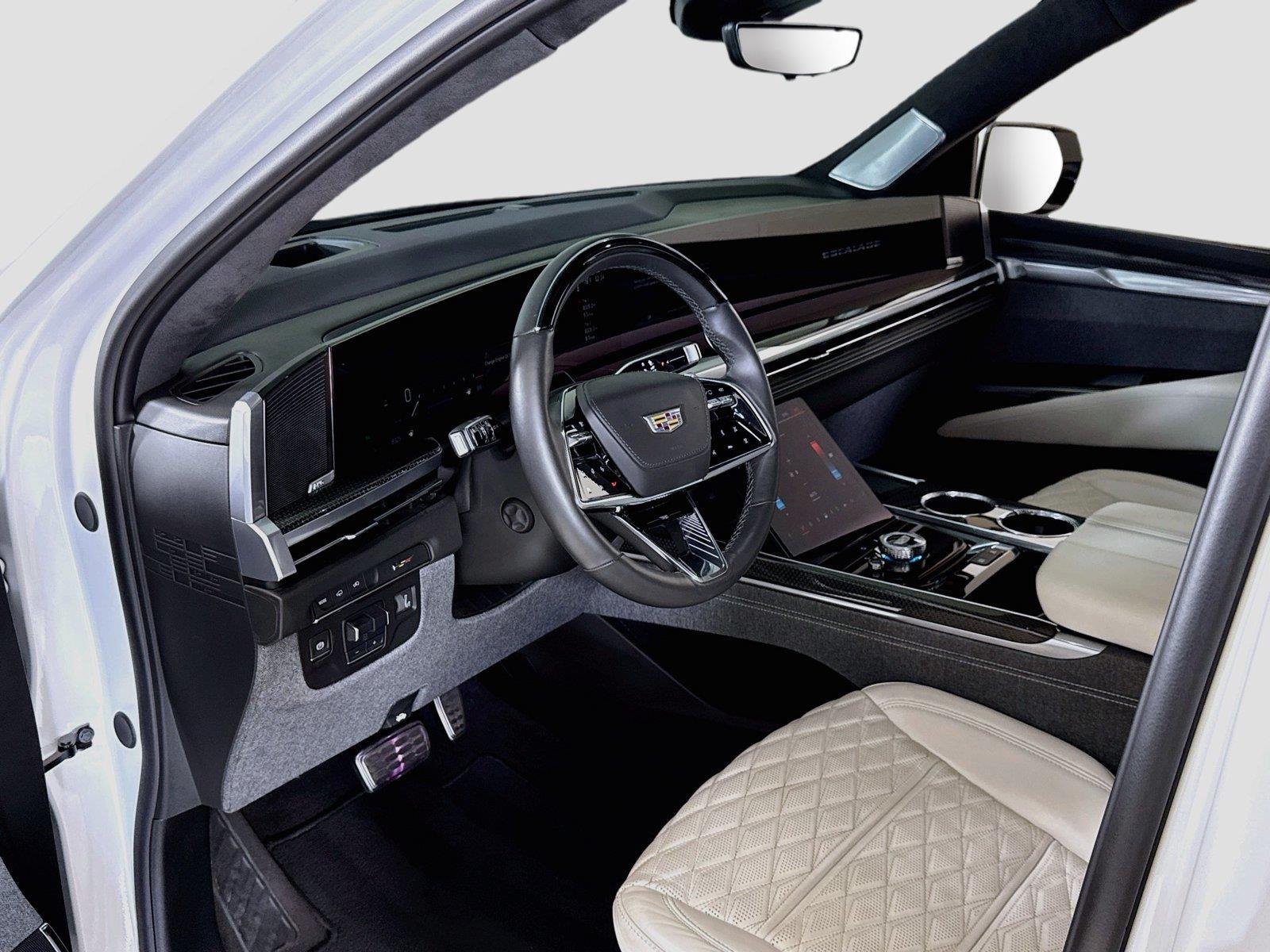 Used 2025 Crystal White Tricoat Cadillac AWD V-Series | Only 8K Miles | Carbon Trim | Rear Entertainment image 13