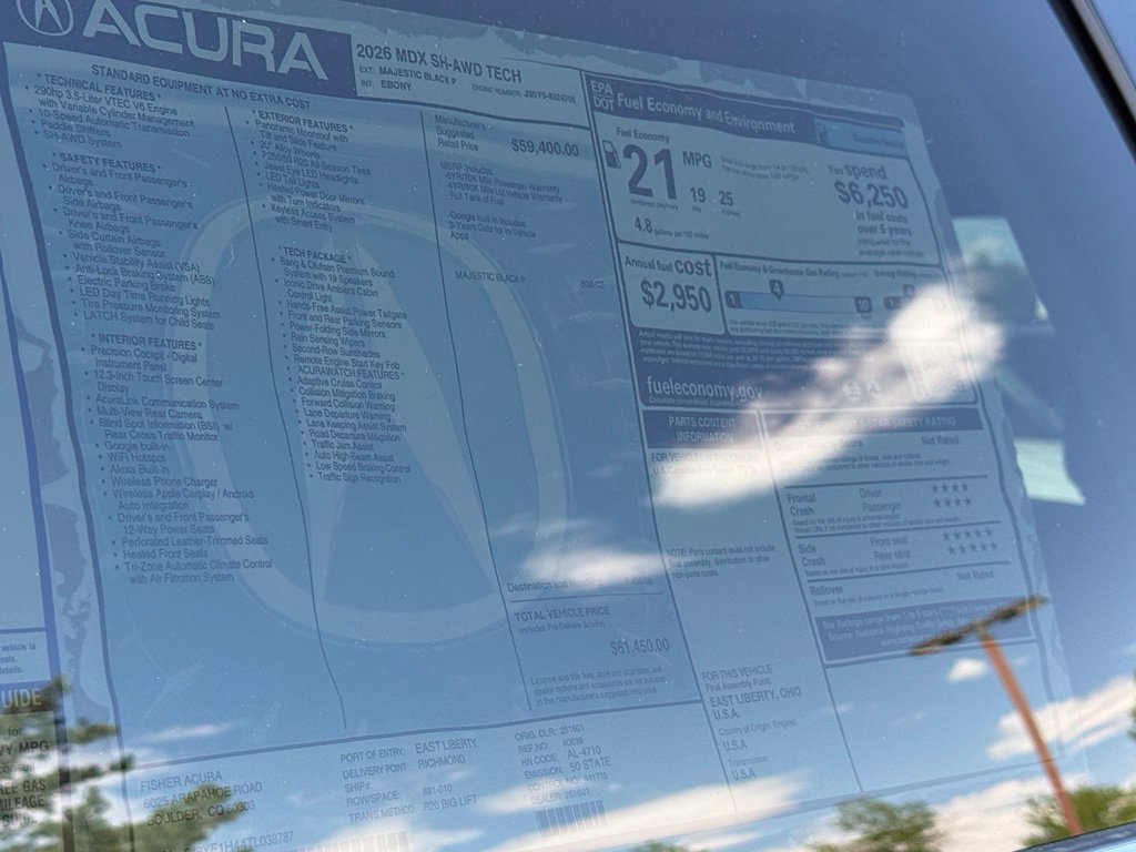 New 2026 Majestic Black Pearl Acura Technology Package image 29