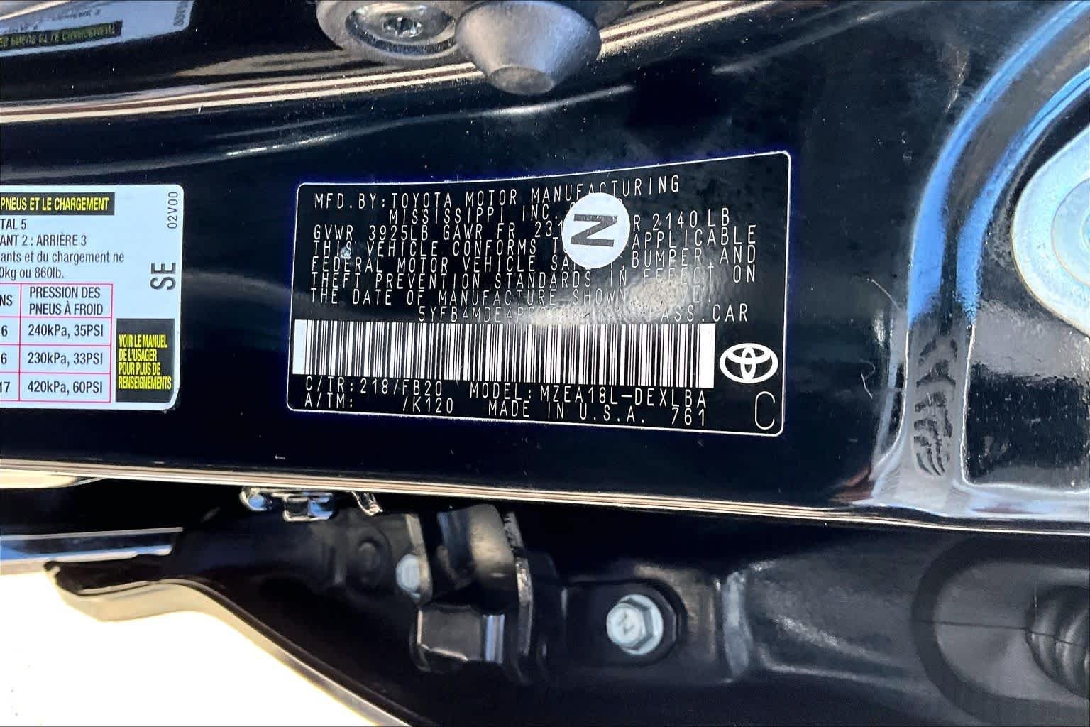 Used 2023 Midnight Black Metallic Toyota LE image 33