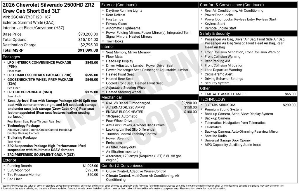 New 2026 Summit White Chevrolet ZR2 image 5