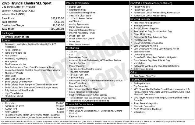 New 2026 Gray Hyundai SEL Sport Plus image 39