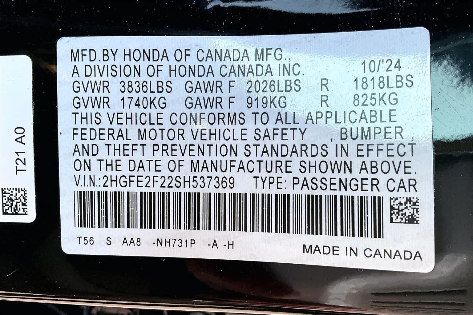 Certified Used 2025 Crystal Black Pearl Honda LX image 32