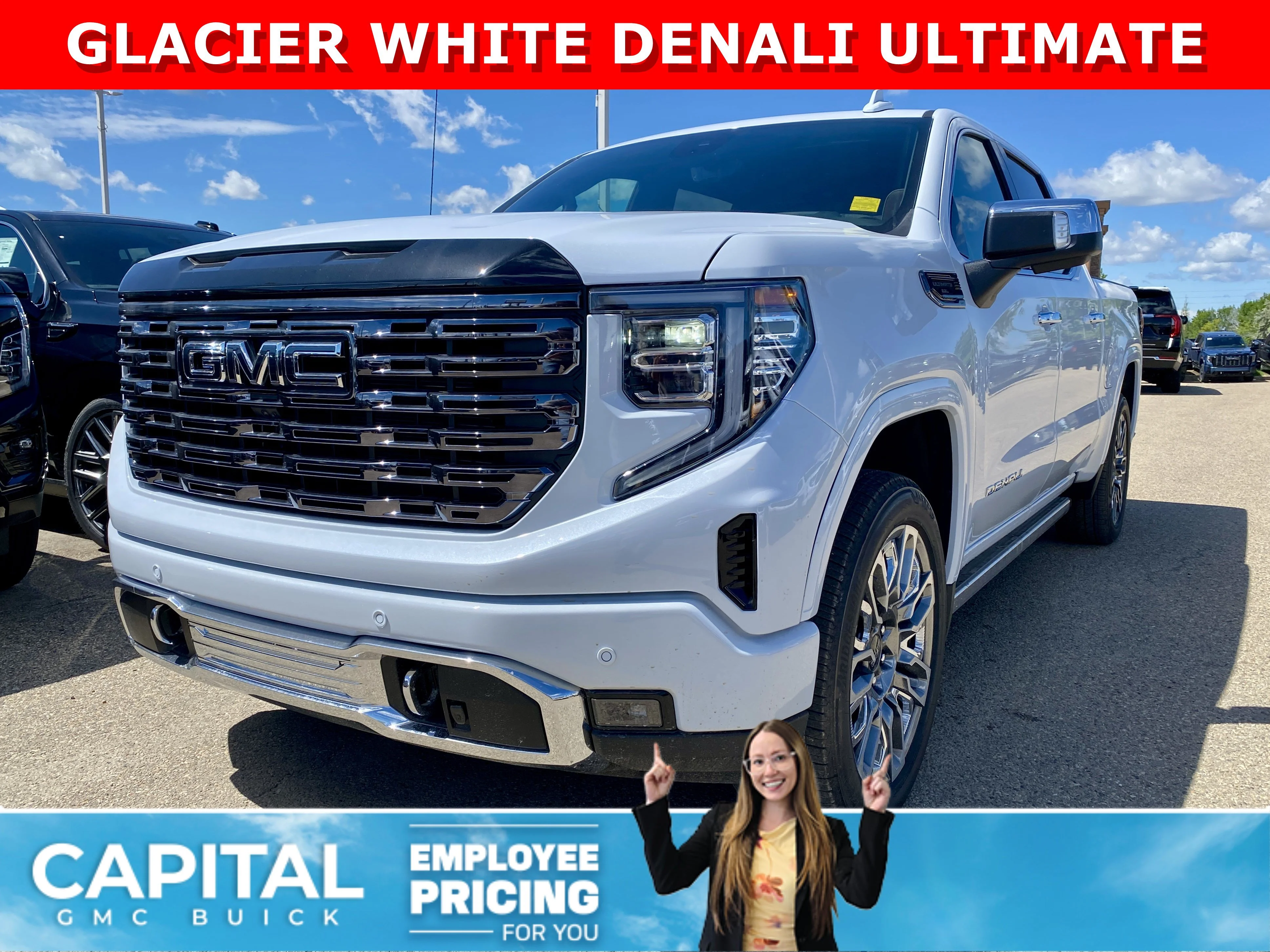New 2026 GLACIER WHITE TRICOAT GMC Denali Ultimate image 1