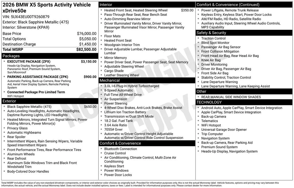 Certified Used 2026 Black BMW xDrive50e image 2