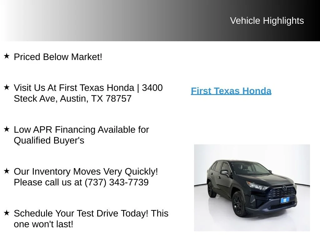 Used 2022 Midnight Black Metallic Toyota LE image 9