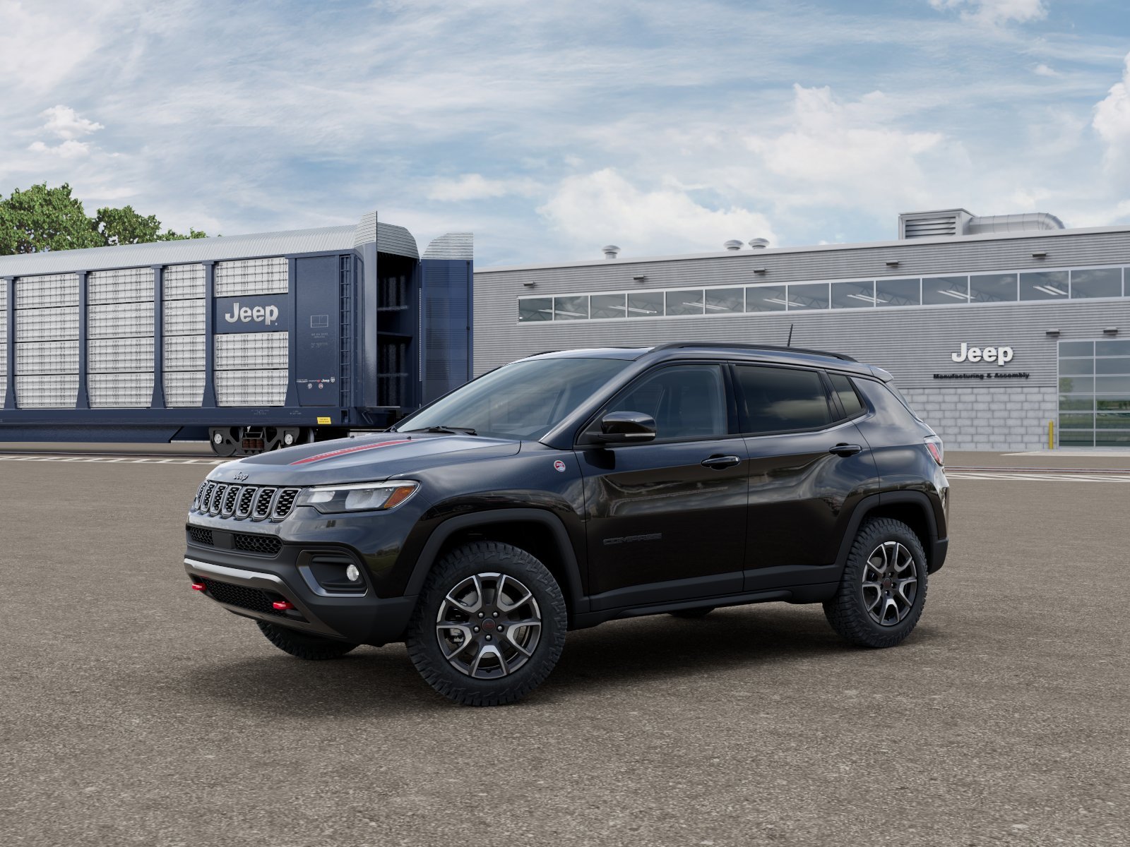Diamond Black Crystal Pearl-Coat Exterior Paint 2026 Jeep Compass Trailhawk 4WD SUV / Crossover Four-Wheel Drive