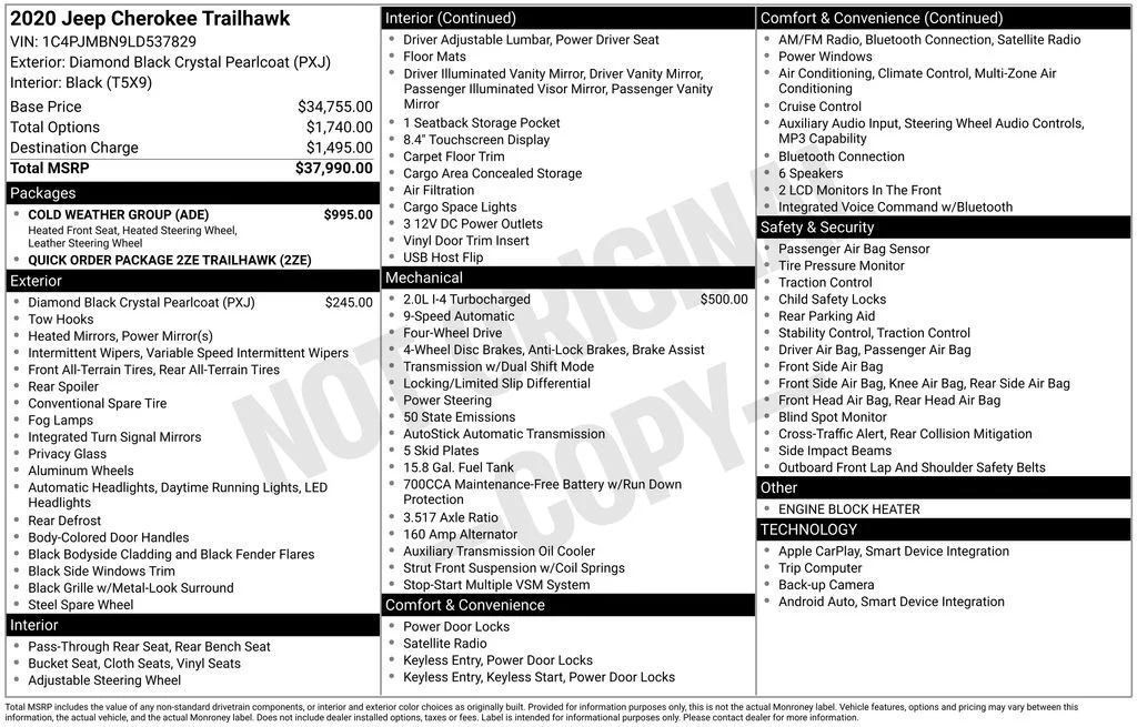 Used 2020 Black Jeep Trailhawk image 6