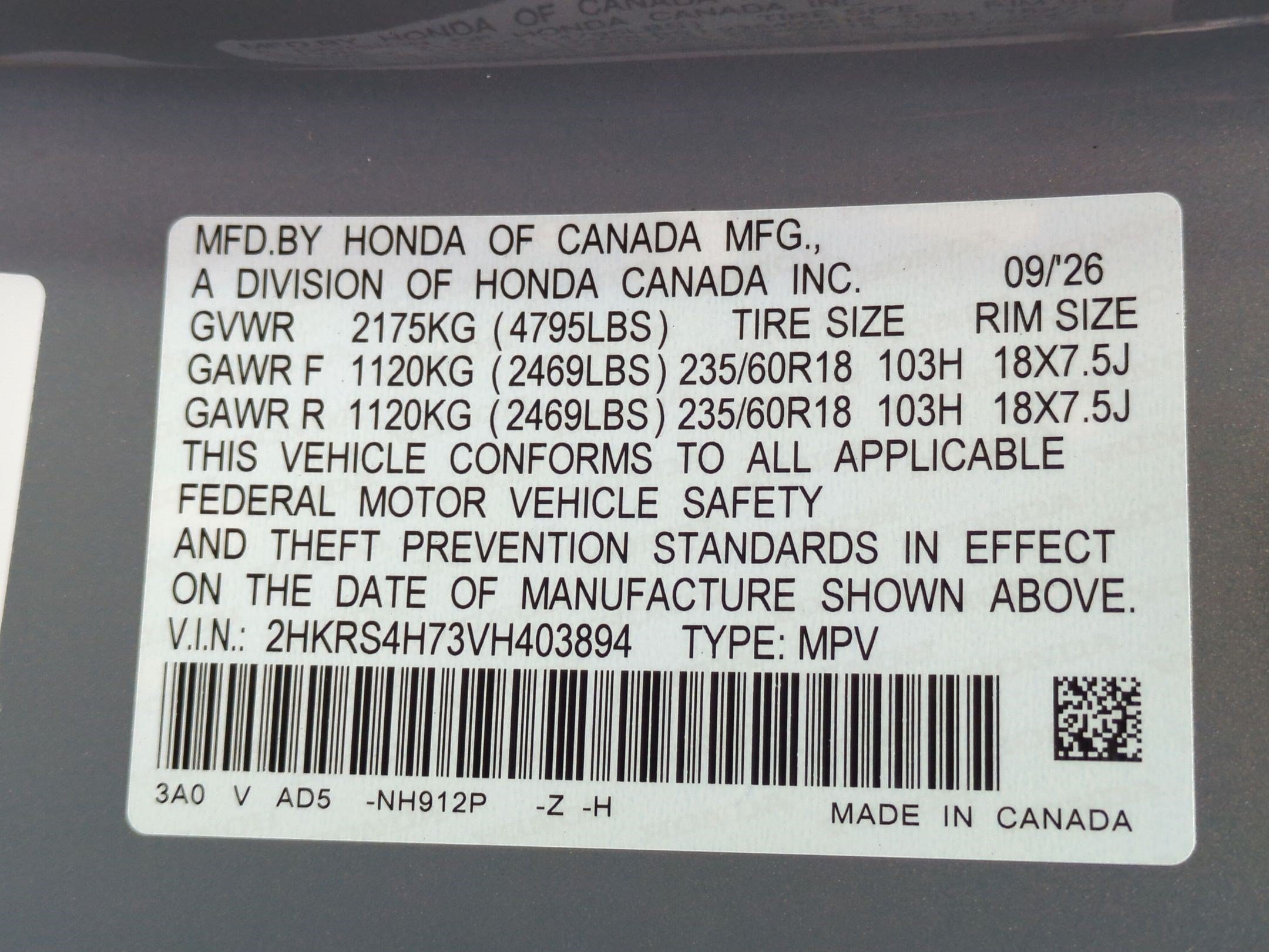 New 2027 Urban Gray Pearl Honda EX-L image 26