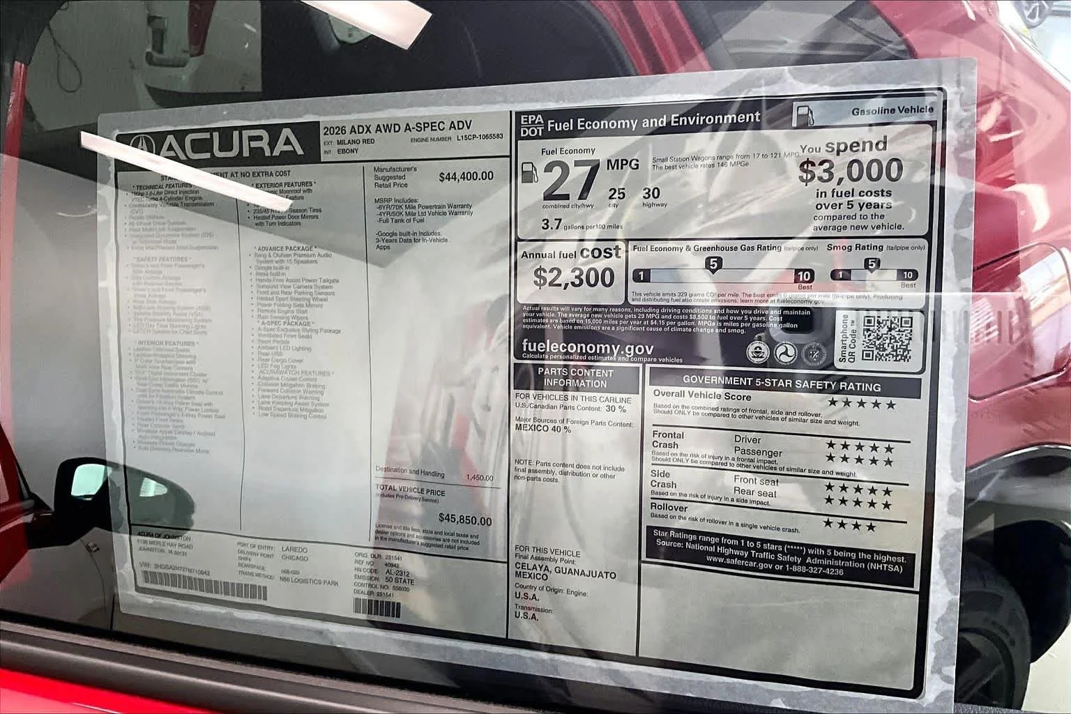 New 2026 Milano Red Acura w/A-Spec Advance Package image 21