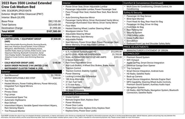 Used 2023 White Ram Limited image 2