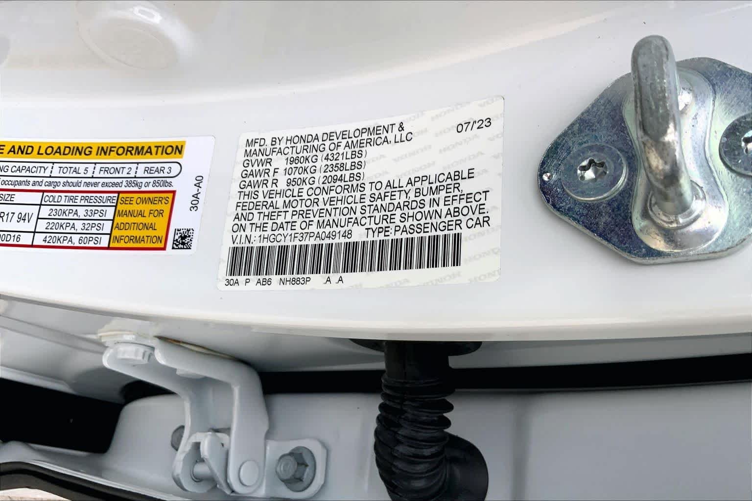 Used 2023 Meteorite Gray Metallic Honda EX image 37