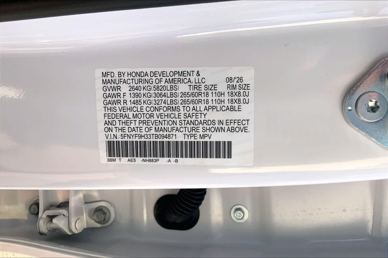 New 2026 Platinum White Pearl Honda RTL image 21