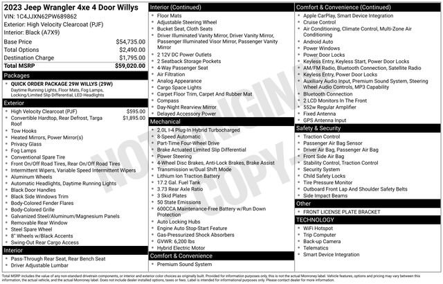Used 2023 Yellow Jeep Willys 4xe image 12